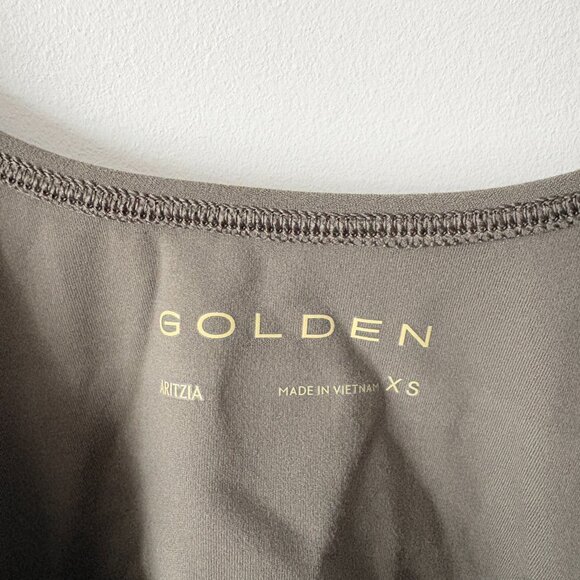 Aritzia Golden ButterSway Romper Back Cutout Dark Brown Green Size XS - Picture 3 of 5